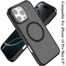 For iPhone 16 PRO MAX Case Aluminum Lens Cover Magnetic Circle + Tempered Glass