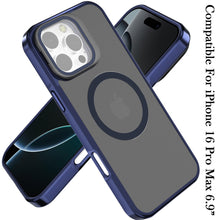 For iPhone 16 PRO MAX Case Aluminum Lens Cover Magnetic Circle + Tempered Glass