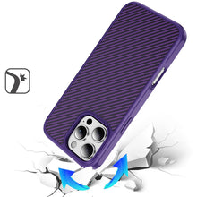 For iPhone 16 PRO MAX Case Carbon Print Hidden Magnetic Circle + Tempered Glass