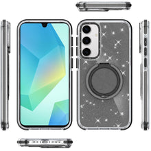 For Samsung A16 5G Case Magnetic Circle Stand Full Glitter + Tempered Glass