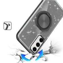 For Samsung A16 5G Case Magnetic Circle Stand Full Glitter + Tempered Glass