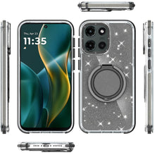 For Moto G Stylus 2025 Case Magnetic Circle Stand Full Glitter + Tempered Glass
