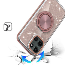 For Moto G Stylus 2025 Case Magnetic Circle Stand Full Glitter + Tempered Glass