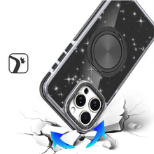 For iPhone 13 Pro Max Case Magnetic Circle Rotating Stand Full Glitter Cover