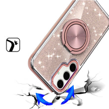 For Samsung S26 6.3" Case Magnetic Circle Stand Full Glitter + Tempered Glass