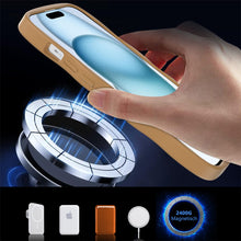 For iPhone 15 Case Wavy Side Grip with Magnetic Circle Cover + 2 Tempered Glass