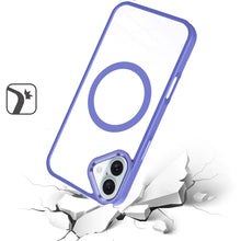 For iPhone 16 6.1inch Case Magnetic Circle with Metal Buttons + Tempered Glass