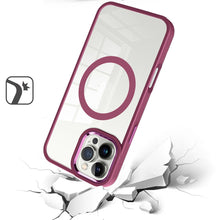 For iPhone 16 Pro 6.3in Case Magnetic Circle with Metal Buttons + Tempered Glass