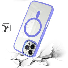 For iPhone 16 Pro 6.3in Case Magnetic Circle with Metal Buttons + Tempered Glass