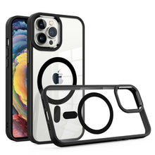 For iPhone 12 Pro Max Case Magnetic Ring Hybrid Metal Buttons + Tempered Glass