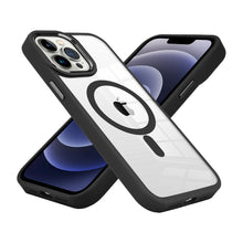 For iPhone 12/12 Pro Case Magnetic Ring Hybrid Metal Buttons + Tempered Glass