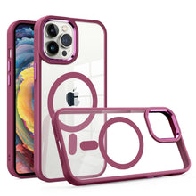 For iPhone 15 Case Magnetic Circle Cover with Metal Buttons + 2 Tempered Glass