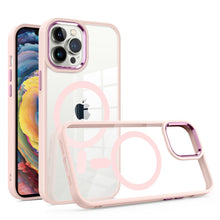 For iPhone 15 Case Magnetic Circle Cover with Metal Buttons + 2 Tempered Glass