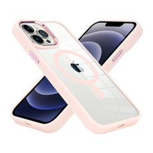 For iPhone 15 Case Magnetic Circle Cover with Metal Buttons + 2 Tempered Glass