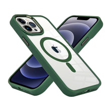 For iPhone 11 6.1 in. Case Magnetic Circle with Metal Buttons + Tempered Glass