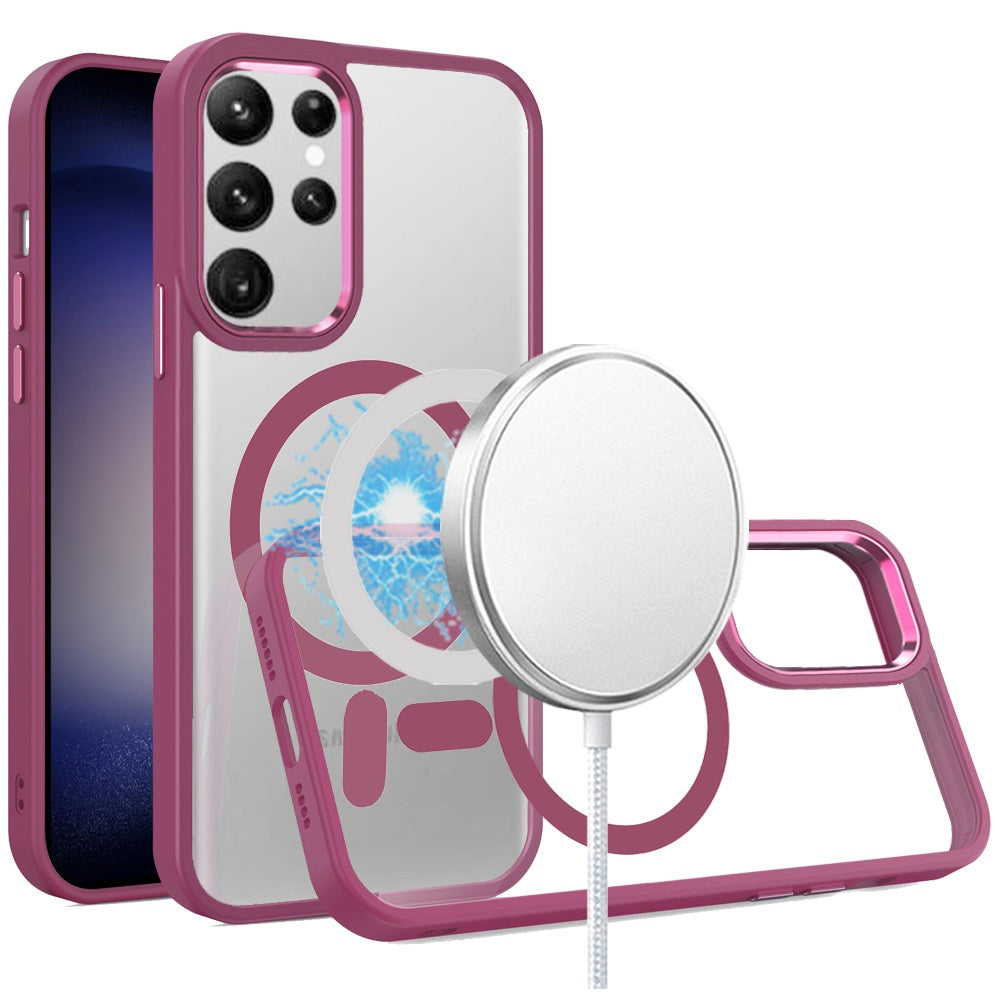 For Samsung Galaxy S24+ Plus Case Magnetic Charging Hybrid with Metal Buttons