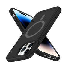 For iPhone 11 6.1 in. Case Shock-absorbent Magnetic Circle Cover +Tempered Glass