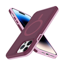 For iPhone 13/14 Case Shock-absorbent Magnetic Circle Cover + Tempered Glass