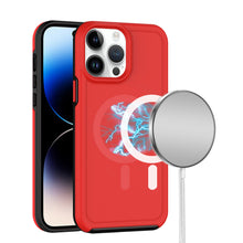 For iPhone 11 6.1 in. Case Shock-absorbent Magnetic Circle Cover +Tempered Glass