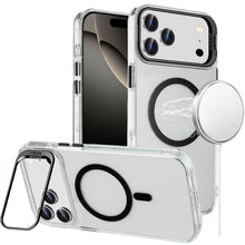 For iPhone 17 Pro Max Case Metallic Camera Stand Magnetic Circle +Tempered Glass