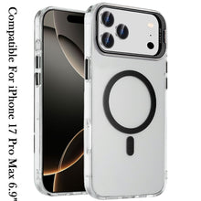 For iPhone 17 Pro Max Case Metallic Camera Stand Magnetic Circle +Tempered Glass