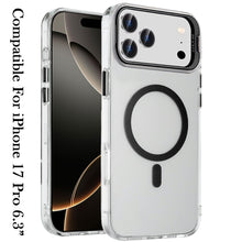 For iPhone 17 PRO Case Metallic Camera Stand w/ Magnetic Circle + Tempered Glass