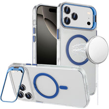 For iPhone 17 PRO Case Metallic Camera Stand w/ Magnetic Circle + Tempered Glass