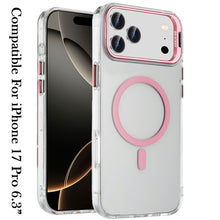 For iPhone 17 PRO Case Metallic Camera Stand w/ Magnetic Circle + Tempered Glass