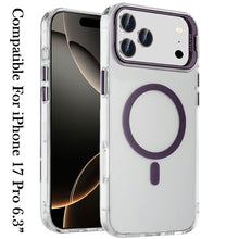 For iPhone 17 PRO Case Metallic Camera Stand w/ Magnetic Circle + Tempered Glass
