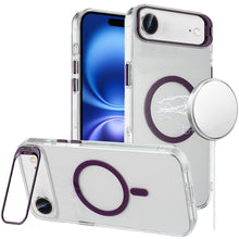 For iPhone Air Case Metallic Camera Stand with Magnetic Circle + Tempered Glass