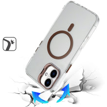 For iPhone 17 Case Metallic Camera Stand with Magnetic Circle + Tempered Glass