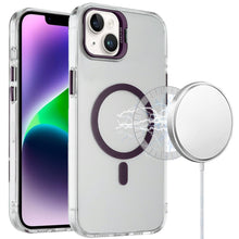 For iPhone 13/14 Case Metallic Camera Stand Magnetic Circle + Tempered Glass
