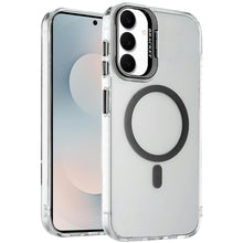 For Samsung S25 FE Case Metallic Camera Stand Magnetic Circle + Tempered Glass
