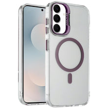 For Samsung S25 FE Case Metallic Camera Stand Magnetic Circle + Tempered Glass