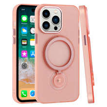 For iPhone 12/12 Pro Case Frosted Magnetic Ring 360 degree Stand +Tempered Glass