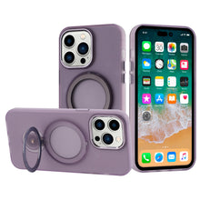 For iPhone 12/12 Pro Case Frosted Magnetic Ring 360 degree Stand +Tempered Glass