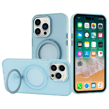 For iPhone 11 Pro Max Case Frosted Magnetic Ring 360 Stand + Tempered Glass