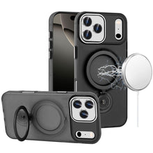 For iPhone 17 Pro Max Case Magnetic Circle 360 degree Stand + Tempered Glass