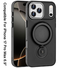For iPhone 17 Pro Max Case Magnetic Circle 360 degree Stand + Tempered Glass