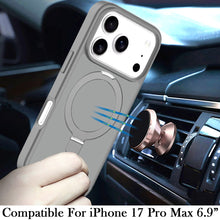 For iPhone 17 Pro Max Case Metal Circle Ring Stand Rugged Cover + Tempered Glass