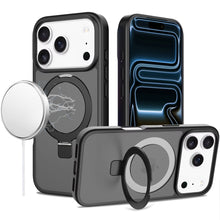 For iPhone 17 PRO Case Metal Circle Ring Stand Rugged Magnetic + Tempered Glass