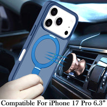 For iPhone 17 PRO Case Metal Circle Ring Stand Rugged Magnetic + Tempered Glass