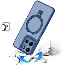 For Moto G 2025 Case Metal Circle Ring Stand Rugged Phone Cover + Tempered Glass