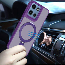 For Moto G 2025 Case Metal Circle Ring Stand Rugged Phone Cover + Tempered Glass