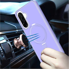 For Samsung A17 5G Case Metal Circle Ring Stand Rugged Cover + Tempered Glass