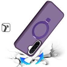 For Samsung A17 5G Case Metal Circle Ring Stand Rugged Cover + Tempered Glass