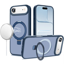 For iPhone Air Case Metal Circle Stand Rugged Magnetic Ring + Tempered Glass