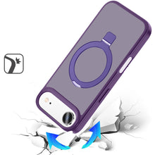 For iPhone Air Case Metal Circle Stand Rugged Magnetic Ring + Tempered Glass