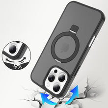 For iPhone 16 PRO MAX Case Metal Circle Ring Stand Rugged Cover + Tempered Glass