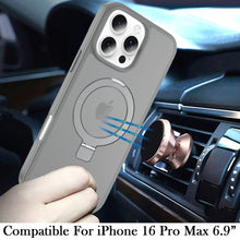 For iPhone 16 PRO MAX Case Metal Circle Ring Stand Rugged Cover + Tempered Glass